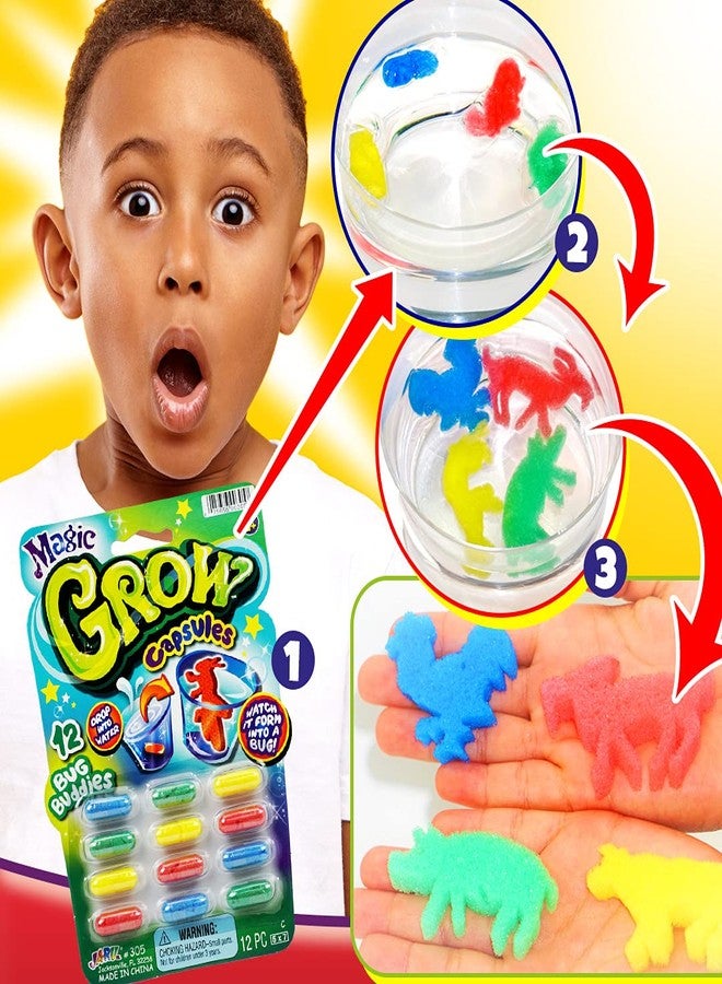 JA-RU Magic Grow Capsules (12 Pack; 12 Capsules Each) Expanding Foam Sponge Toy for Kids. Sea Creatures, Zoo & Farm Animals, Dinosaur, Bugs, & Cars. Water Growing Toys. Bath Party Favors. 305-12p - Image 4